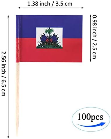 JBCD Haiti Bandeira de dente Haitian Mini Small Cupcake Topper Flags