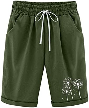 Shorts esportivos femininos moda de cordão linho de algodão sólido de tamanho jogador curto calça curta verão praia