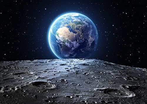 BELECO 5x3ft Fabric Earth Universo Universo Espaço Externo Caso -pano de fundo da lua Surface NASA Planet estrela pegadas