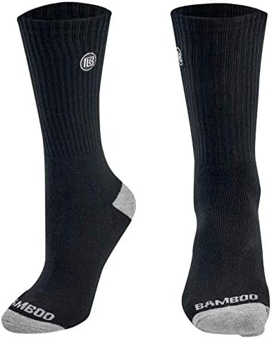 Bambu Sports Premium Premium Bamboo Crew Work Socks- Huming Wicking, odor eliminando