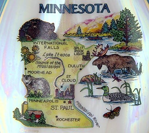 Mapa estadual de Minnesota Pearl Sovevenir Collectible Spoon Rest AGC