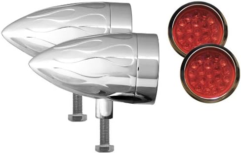 Adjure NS11918-3 Beacon 1 Lente vermelha de 3 fios de 3 fios Luz de motocicleta LED de alvo cromado com alvo cromado-par-par
