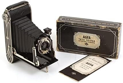 Art Deco Bellows Câmera W Box & Manual