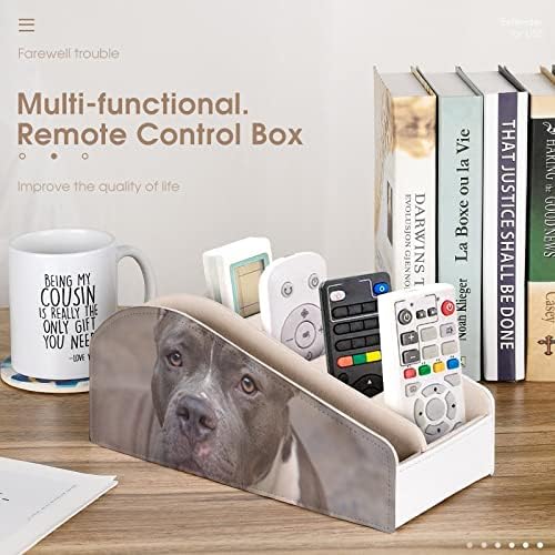 Pitbull Dog TV Remote Control titulares Organizer Box Pen lápis Desk Storage Caddy com 6 compartimento