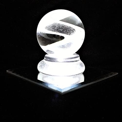 Asente 5 LED Branco de luz de luz grande branca - espelho Top Sqaure Display Pedestal para Arte de Vidro de Cristal 3D - CA ou Bateria Operada - Suporte iluminado de 4 polegadas - Leve de papel iluminado - Lâmpada de rocha pequena
