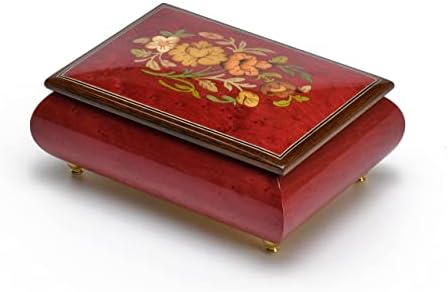 Velho Mundo 30 Nota Caixa de joias de música floral vermelha italiana - Danny Boy