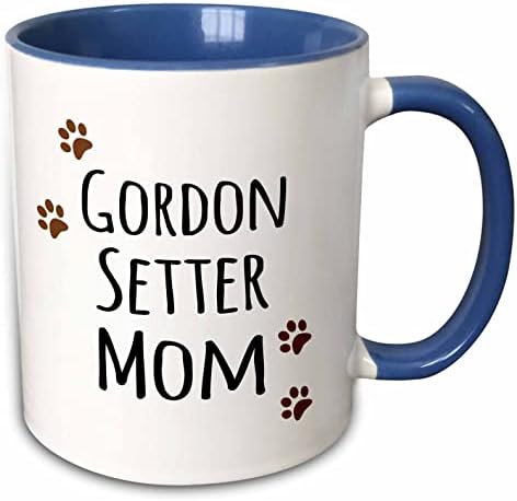 3drose Gordon Setter Dog Mom Caneca, 11 oz, preto