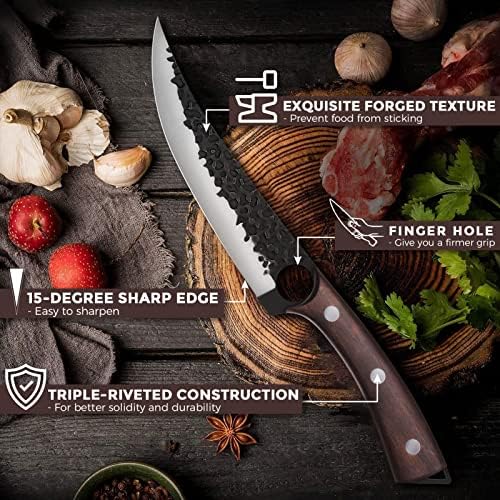 Dragão roxo de 7 polegadas Ultra Sharp Blade Soring Knife com filé de peixe de cuteira de carne de 7,5 polegadas