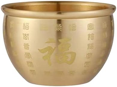 Colcolo Brass Feng Shui Bowl Rice IVA Fortune Cylinder Money Jar Cornucópia para decoração de mesa, S