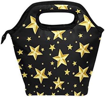 Vipsk Christmas Gold Star Star Bag Tote Bolsa à prova d'água Bolsa quente mais refrigerada para viagens ao ar livre