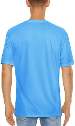 Camisas de manga curta masculinas de Faskunoie UPF 50+ Proteção solar Rashguard Rashguard Quick Water Swim Sweet