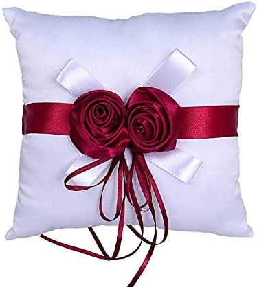 Jydqm Bride Flor Basket Ring Pillow para Romantice Cerimônia de Cerimônia de Casamento Decoração