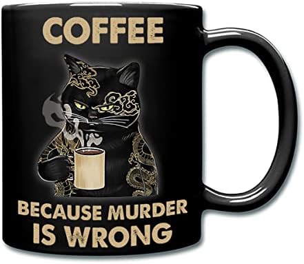 Café genérico porque assassinato é uma caneca errada, caneca de gato, caneca engraçada, caneca engraçada, para amigo, caneca