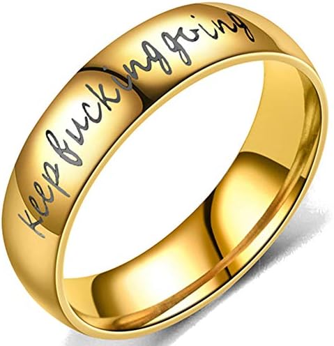 Aço inoxidável de 6 mm continue fodendo anel de casamento de incentivo inspirador anel