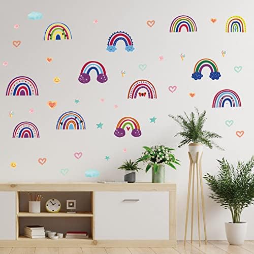 Desenho animado amor arco -íris adesivo à prova d'água adesivos de parede adesivos de parede diy adesivos de decoração de adesivos
