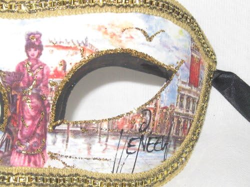 Máscara de máscaras venezianas de design de colombina de ouro preto