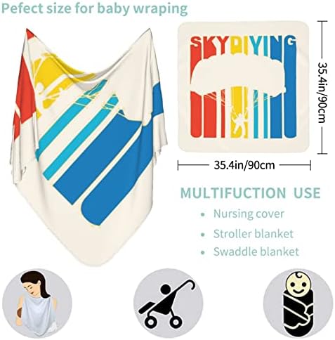Waymay Style dos anos 1970 Classics de paraquedas de bebê Receber cobertor para o carrinho de berçário do recém -nascido