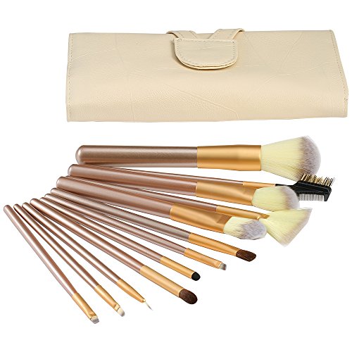 Escovas de cosméticos, SUROY 12 Sticks Professional Makeup Brush Conjunto, Ferramentas de maquiagem de contorno do Eyeliner