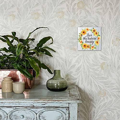 Alioyoit Pallet de madeira SIGN AMO A NURANTE BELAÇÃO FLORAL FLORAL E FLORES PLACA ESTÉTICA ROSSTÍSTICA COM PLACE RETRO DE PORTA RETRO PLACA PARA O CONGUNHO DO CONHECE DE COZINHO