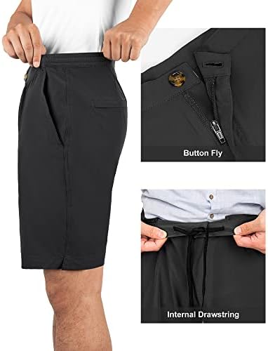 33.000 pés Mens Classic-Fit 9 Shorts Quick Dry Golf Short