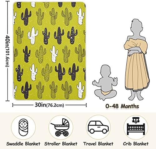 Clante de arremesso de cacto de cacto de cacto para bebês, recebendo cobertor, cobertor leve e macio para berço, carrinho de bebê, cobertores de berçário, 30x40 em