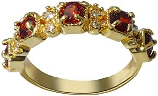 2023 Novo anel de jóias de jóias de zircão de pedra engajado para mulheres anéis de jóias de anel vermelho oram através