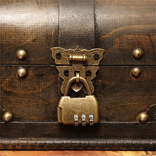 Caixa de armazenamento de pirata de madeira scdzs pente de tesouro vintage para organizador de madeira Caixa clássica de madeira clássica