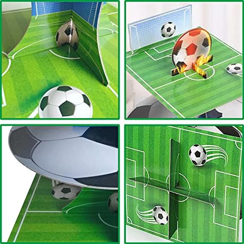 Suporte de bolo de futebol, 3 camadas de papelão cupcake torre de basquete de mesa de basquete de peças centrais decoração para