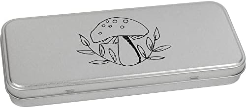 Azeeda 'cogumelo e folhas' Metal Articled Stationery Tin/Storage Box