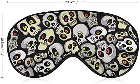 Padrão de crânio Máscara de olho impressa no sono Tampa de olhos macios com cinta ajustável Night Travel Tickade Tap