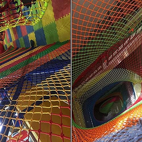 Happlignly Color Cargo Decoração da rede de pássaros, rede de corda do jardim de grama de playground, rede de segurança para escada,