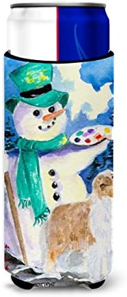 Tesouros de Caroline Ss8996muk boneco de neve com pastor australiano Ultra Hugger para latas finas, lata de manga mais refrigerada