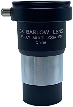 Lente Barlow 3x, Youen Tech 1,25 polegada totalmente com lente de barlo de barlo de metal com revestimento multi-revestido com thread m42 para ocular telescópio padrão
