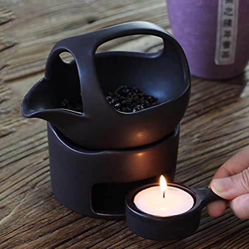 Base de chá de chá de chá de chá solto com chá de cerâmica assada assada com chá de chá assado assado Fu Teaware Tealight Holder Holder Aquecedor de vela