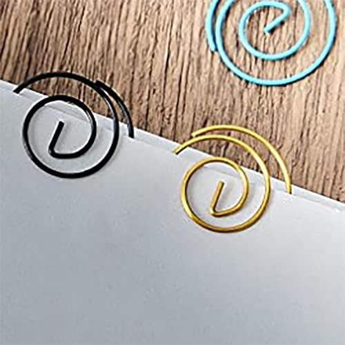 Mini clipe em espiral hscgin 30pcs metal de metal redondo clipes de papel circular de papel de metal de metal para a escola