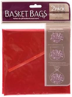 Sacos de cesta de plástico translúcido vermelho, 22 pol. X 30 pol. - 2/pkg