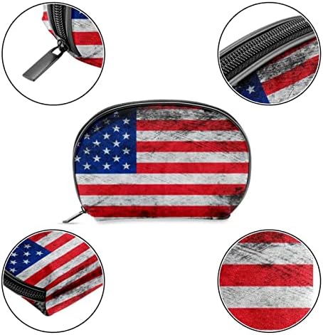 Bolsa de maquiagem tbouobt bolsa de bolsa cosmética bolsa bolsa com zíper, bandeira americana retro