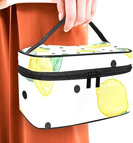 Fruta Limão com bolsa de maquiagem DOT Viagem Bolsa cosmética Bolsa de armazenamento portátil Case de cosméticos