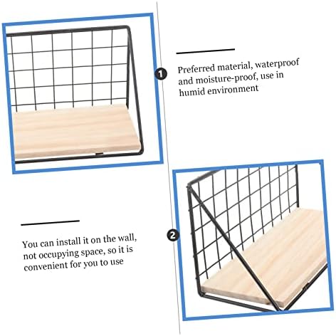 Cabilock 1pc Wall Storage Rack Decoração para casa de fazenda Fazenda flutuante para banheiro prateleira de metal