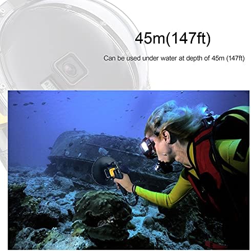 Caso de cúpula à prova d'água Yallsame para GoPro 7 6 5 Caixa de cúpula com mergulho de mergulho de mão flutuante Acessórios para moradias em fotografia subaquática para a GoPro 5 6 Gopro Hero 7 Branco Branco Black 2018