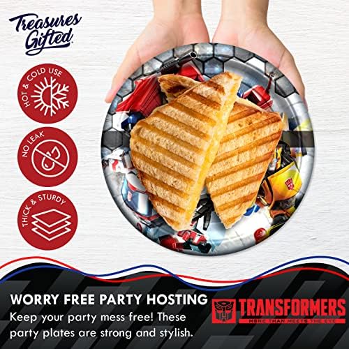 Tesouros Dedid Transformers Placas 16Ct - 9 polegadas Transformers Placas de festa Autobots - Transformers Party Supplies - Transformers Birthday Party Supplies - Transformers Decorações de aniversário