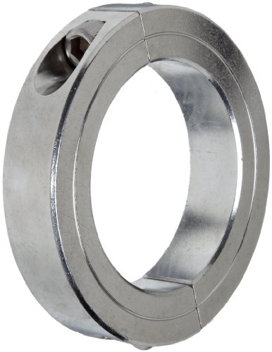 Climax Metal 2C-081-S T303 Aço inoxidável colar de duas peças, tamanho de furo de 13/16 , 1-5/8 OD, com 1/28 x 5/8 parafuso