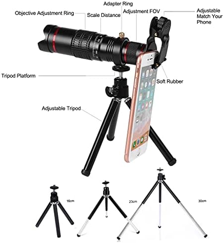 Jieseing Telescope Zoom Lens Macro Wide Fisheye Lens HD Kit de lente da câmera de telefone com tripé remoto