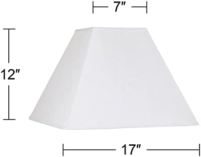 Linho branco grande tom de lâmpada quadrada 7 top x 17 inferior x 13 inclinação x 12 alta substituição por harpa e finial