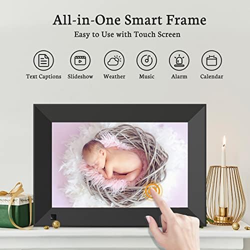 BSIMB 32GB Digital Picture Frame 8 polegadas WiFi Digital Photo Frame com tela de toque IPS HD, configuração fácil para compartilhar fotos ou vídeos remotamente via aplicativo e email de qualquer lugar, presente para avós