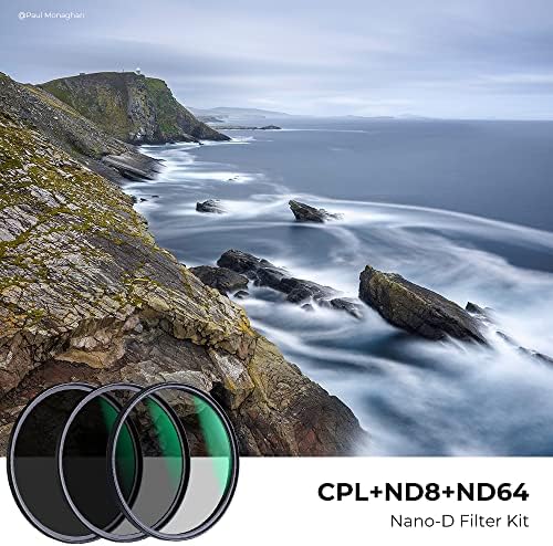Kit de filtro de lente de 82mm de K&F densidade neutra de filtro de lente ND8 ND64 Filtro de polarizador circular CPL com 24 revestimentos de várias camadas para lente da câmera