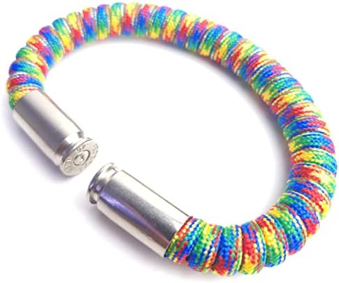 Consciência do autismo Paracord 40 calibre Bullet Casing Bracelet