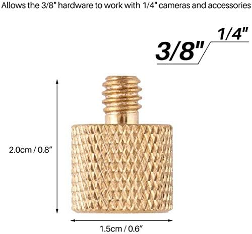 Conjunto de parafuso AccdUer fêmea para 0 Adaptador de parafuso rosqueado macho para câmera de ombro de câmera DSLR Câmera de tripé Connecte o adaptador 5pcs parafuso