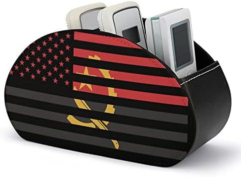 Angola American Flag Remote Control Holder de couro Organizador de mesa para material de escritório Controlador remoto