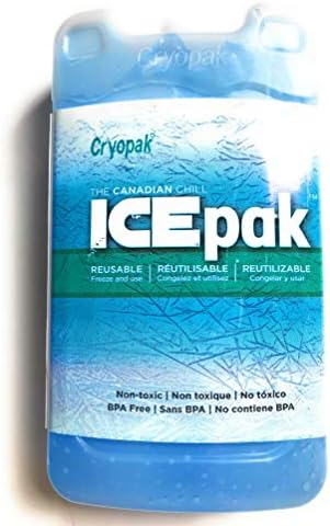 Pacotes de gelo de casca dura de tamanho médio da Criopak - conjunto de 2 pacotes de gelo - 7 polegadas de altura x 4 polegadas de